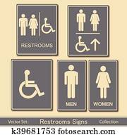 Restroom Signs Vector Collection