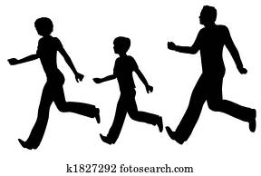 running, rod, riadiť