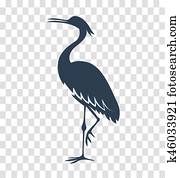 silhouette heron, stork, bird black