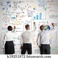 trabajo en equipo, con, nueva corporación mercantil, proyecto