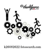 záležitosť, a, workforce, vzorka