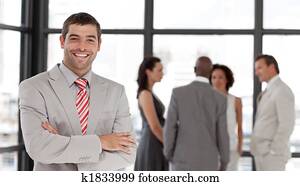 Business executive smiling at camera