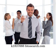 equipe affaires, célébrer, reussite