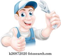 Man holding spanner Man holding spanner