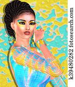 morena, belleza, moda, maquillaje