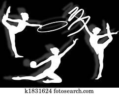 Rhythmic gymnastics silhouette Rhythmic gymnastics silhouette
