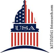 USA government capitol logo . Vector graphic design USA government capitol logo . Vector graphic design