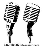 ישן, מיקרופון, וקטור, דוגמה