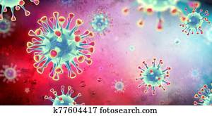 עטרה, וירוס, מיקרוביולוגיה, 3d-rendering