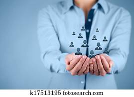 Customer or employees care concept