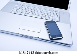Laptop computer with cell phone Laptop computer with cell phone