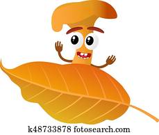 Mushroom cartoon character Clipart | k48733870 | Fotosearch