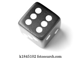 Schwarz, würfel, 4, -, vier, an, oberseite Stock Bild | k1845100