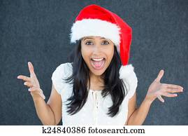 x-mas, mulher, excitado