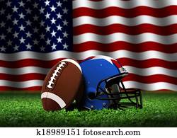 American Football with Flag American Football with Flag