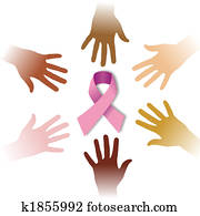 andersartigkeit, hände, ungefähr, krebs, symbol