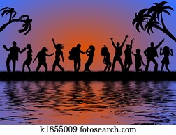beach party in sunset beach party in sunset