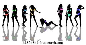 bikini girl silhouettes bikini girl silhouettes