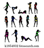 bikini girl silhouettes bikini girl silhouettes
