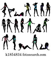 bikini girl silhouettes bikini girl silhouettes