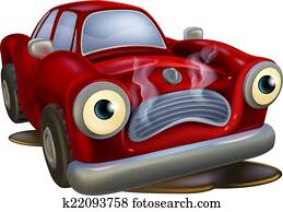 Cartoon car broken down Cartoon car broken down