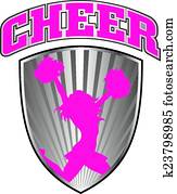 Cheer Design With Shield Cheer Design With Shield