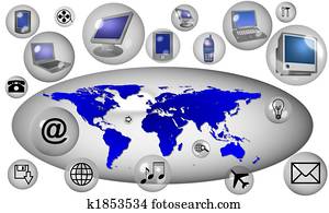 comunicação, ao redor mundo