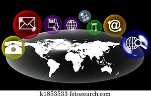 comunicação, ao redor mundo