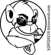 Cool monkey sunglasses emblem Cool monkey sunglasses emblem