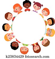 enfants, de, amis, de, monde