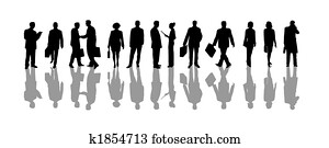 geschäftsmenschen, silhouetten