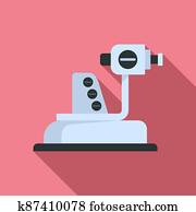 Ophthalmologist equipment icon, flat style Ophthalmologist equipment icon, flat style