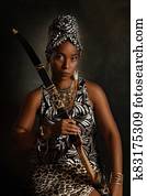 Portrait of a young African American woman with a bow Portrait of a young African American woman with a bow