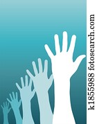 Raised hands Raised hands