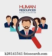 recursos humanos, vector, illustration.