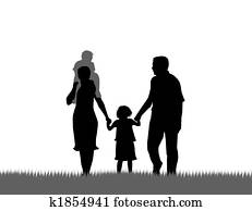 silhouette of a family