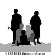 silhouette of a family