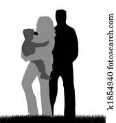 silhouette of a family