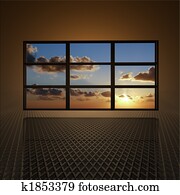 video wall with clouds and sun on screens video wall with clouds and sun on screens
