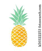 Watercolor Pineapple. Vector symbol Watercolor Pineapple. Vector symbol