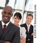 צעיר, איש אמריקאי אפריקני, עסק, להוביל, a, התחבר