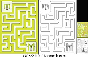 קל, אלפבית, מבוך, -, מכתב *m*