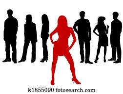 人々, シルエット, 有色人種