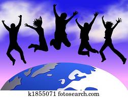 开心, 人们, 世界