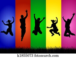 행복하다, 사람, 콜라주