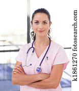 Beautiful Female Nurse looking at camera 