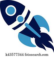 Blue rocket spaceship Blue rocket spaceship