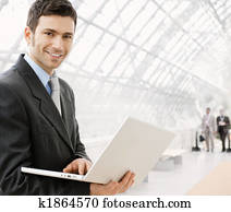 Businessman using laptop