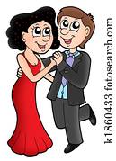 Cartoon dancing couple Cartoon dancing couple