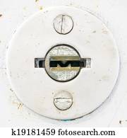 Closeup of a prison jail cell door lock